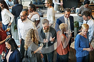 Business People Meeting Eating Discussion Cuisine Party Concept photo