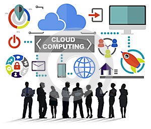Business People Meeting Global Communications Cloud Computing Co