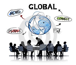 Business People in a Meeting and Global Network Concepts