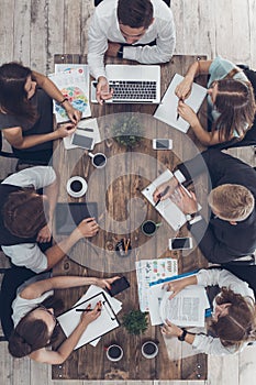 Business people meeting in the office top view