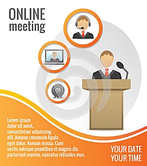 Business people meeting poster template