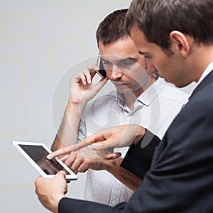 Business people mobile communication