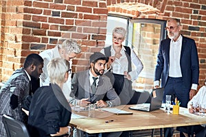 Business people at the negotiating table in the office