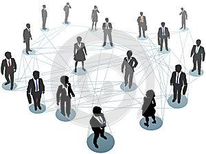 Business people network connection nodes