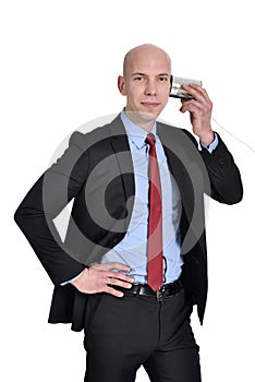 Business People on Old Phone