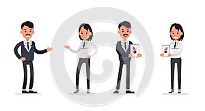 Business people poses action character vector design no21
