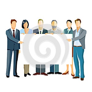 Business people presenting template