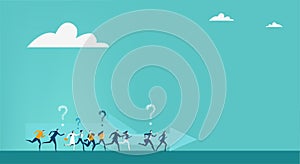 Business people running.  Collection of illustration with little business people