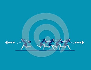 Business people running and direction to different. Concept business vector, Run, Teamwork