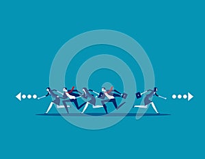Business people running and direction to different. Concept business vector, Run, Teamwork