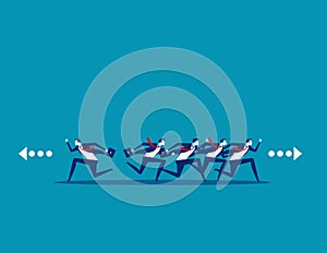 Business people running and direction to different. Concept business vector, Run, Teamwork