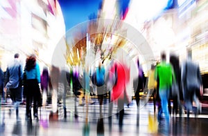 Business People Rush Hour Walking Commuting City Concept