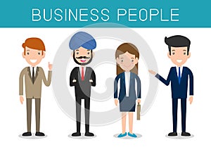 Business people, Set of diverse business people isolated on white background. Different nationalities,Vector Illustration