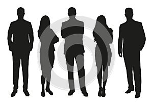 Business people, set of silhouettes