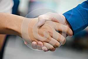 Business people shake hands. Business partnership meeting concept. Image businessmans handshake
