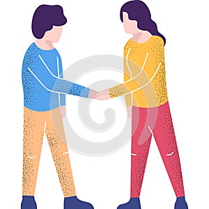 Business people shaking hand vector icon isolated