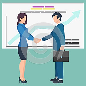 Business People Shaking Hands, Agreement Vector