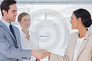 Business people shaking hands in the office