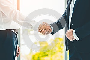 Business people shaking hands. Partnership and business agreement.  Business and office concept