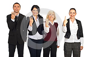 Business people showing counting fingers