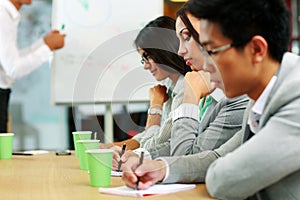 Business people sitting at the meeting