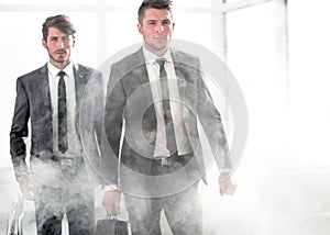 Business people in a smoky office