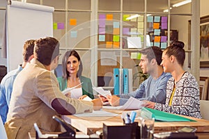 Business people speaking during a meeting