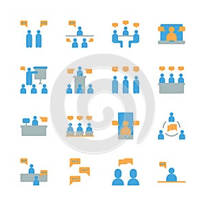 Business and people with speech bubble icon set.Vector illustration