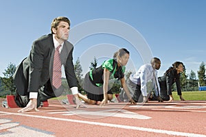 Business People At Starting Blocks