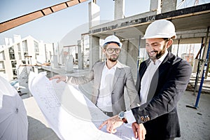 Business people on the structure