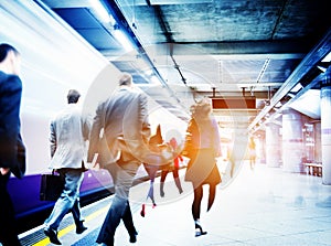 Business People Subway Station Commuter Travel Concept