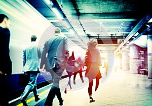 Business People Subway Station Commuter Travel Concept