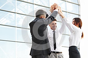 Business People. Successful Team Celebrating a Deal