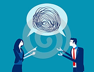 Business people talking nonsense speech. Concept business vector, Bubble speech, Meeting, Communication