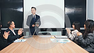 Business people team confident working and communicating together in meeting room