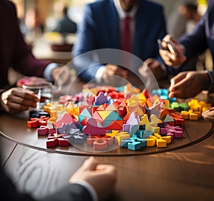 Business People Teamwork Collaboration Connection Teamwork Concept. Businessmen Teamwork Ai generated