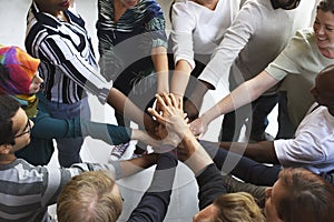 Business People Teamwork Cooperation Hands Together