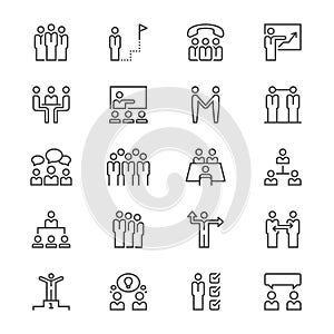 Business people thin icons