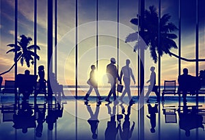 Business People Travel Beach Trip Airport Terminal Concept