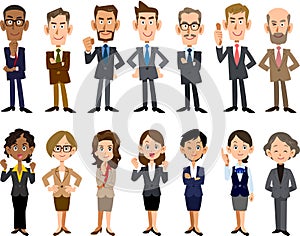 Business people of various ages and races