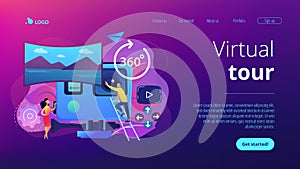 Virtual tour concept landing page. photo
