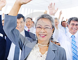 Business People Voting Seminar Conference Room Concept