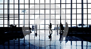 Business People Waiting In Airport Terminal