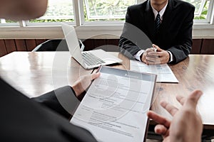 Business people waiting for job interview.