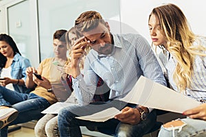 Business people waiting for job interview