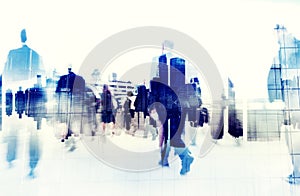 Business People Walking on a City Scape