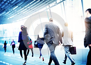 Business People Walking Commuter Travel Motion City Concept