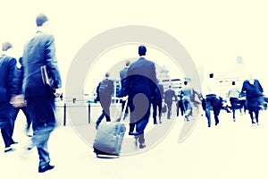 Business People Walking Commuter Travel Motion City Concept