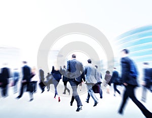 Business People Walking Commuter Travel Motion City Concept photo