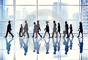 Business People Walking Office City Concept